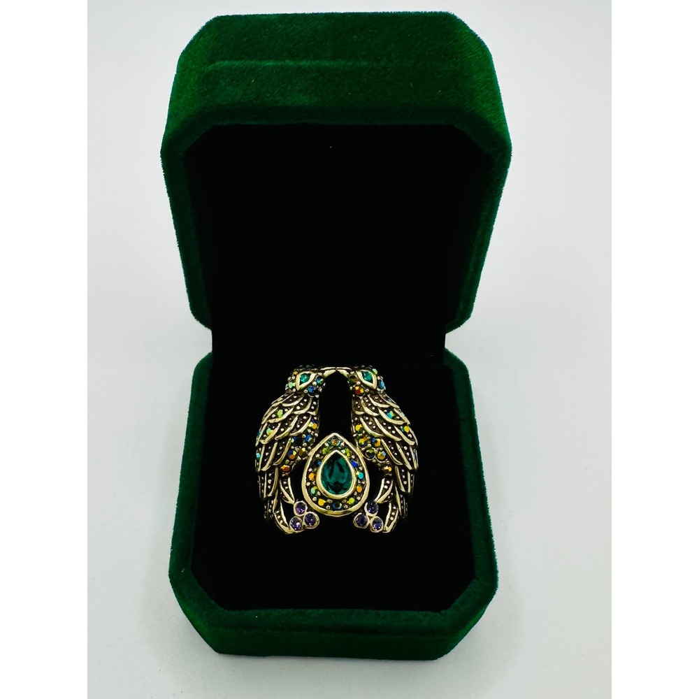 Limited Edition Disney's Maleficent Heidi Daus Twin Raven Crystal Ring Green S:6